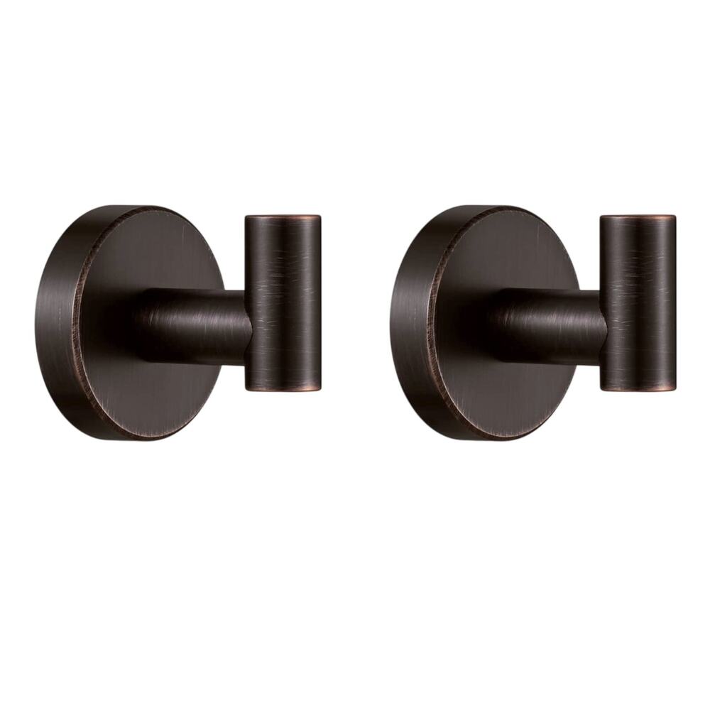 2-Pack Home Oil Rubbed Bronze Bathroom Towel Hook Wall Mount Rustic